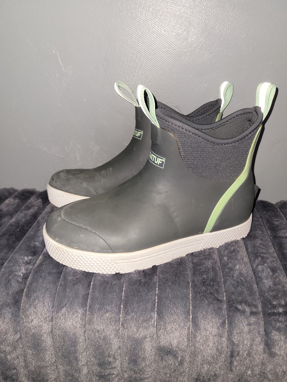 XTRATUF Women’s Black & Green Ankle Rain Booties - Picture 4 of 5